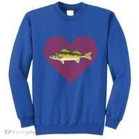 Walleye Valentines Day Fish Love Fingerprint Great Gift Sweatshirt thumb 0