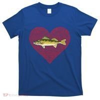 Walleye Valentines Day Fish Love Fingerprint Great Gift T-Shirt thumb 0