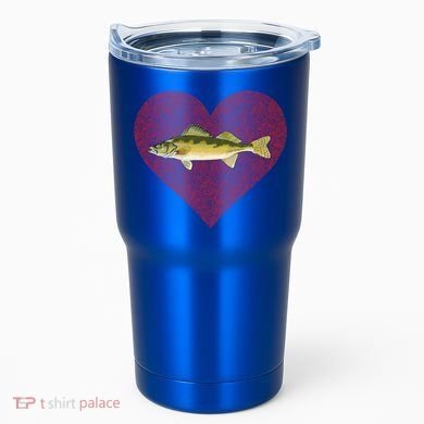 Walleye Valentines Day Fish Love Fingerprint Great Gift Tumbler