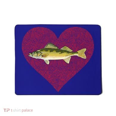 Walleye Valentines Day Fish Love Fingerprint Great Gift Mousepad