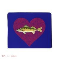 Walleye Valentines Day Fish Love Fingerprint Great Gift Mousepad thumb 0