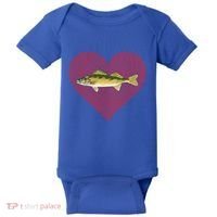 Walleye Valentines Day Fish Love Fingerprint Great Gift Baby Bodysuit thumb 0