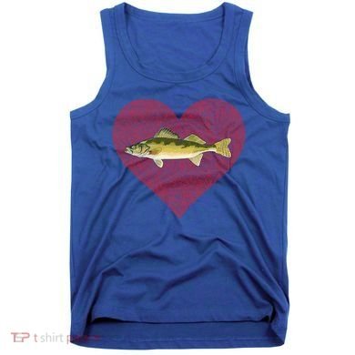 Walleye Valentines Day Fish Love Fingerprint Great Gift Tank Top