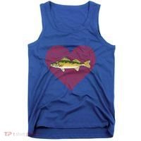 Walleye Valentines Day Fish Love Fingerprint Great Gift Tank Top thumb 0