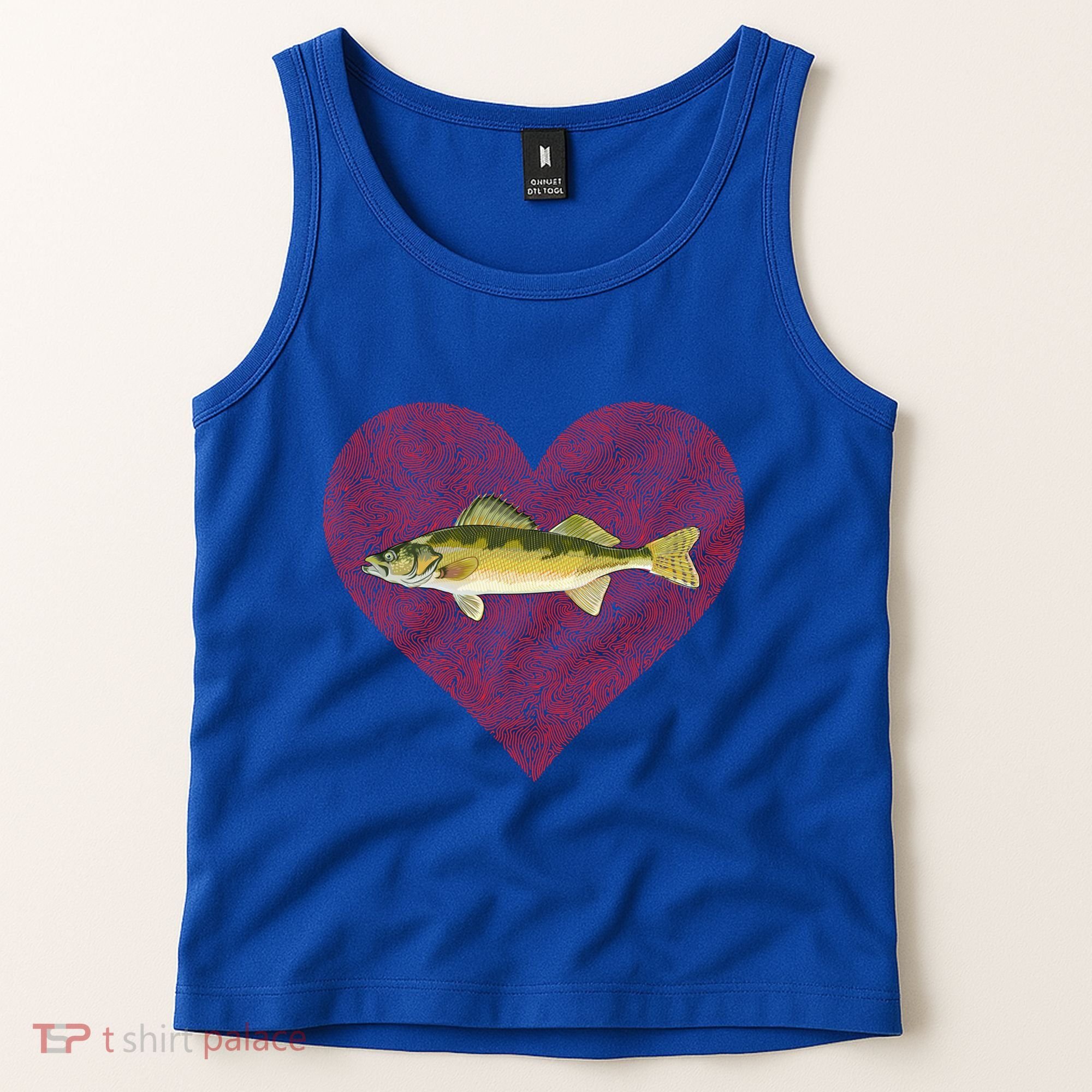 Walleye Valentines Day Fish Love Fingerprint Great Gift Tank Top