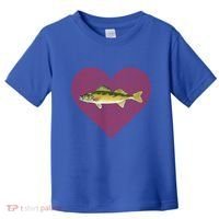 Walleye Valentines Day Fish Love Fingerprint Great Gift Toddler T-Shirt thumb 0