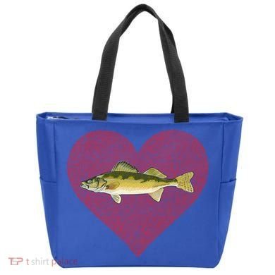 Walleye Valentines Day Fish Love Fingerprint Great Gift Tote Bag