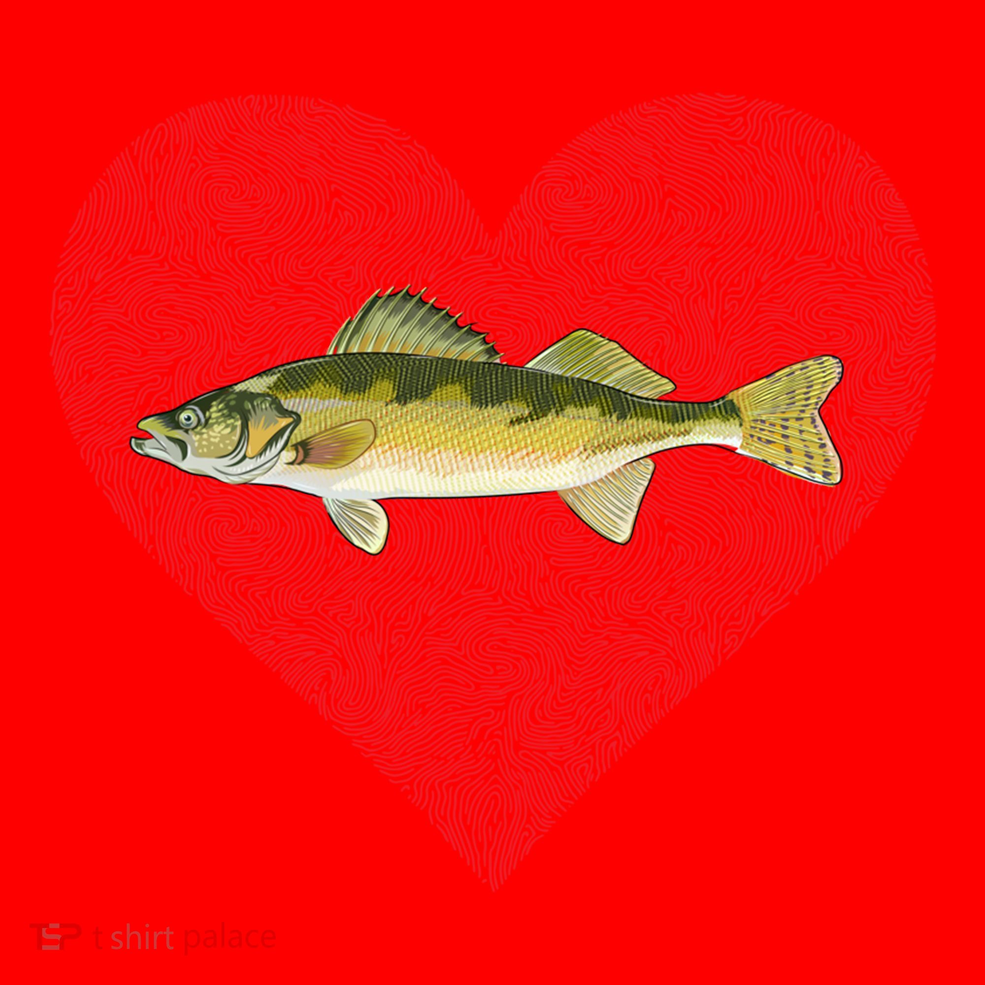 Walleye Valentines Day Fish Love Fingerprint Great Gift Santa Hat