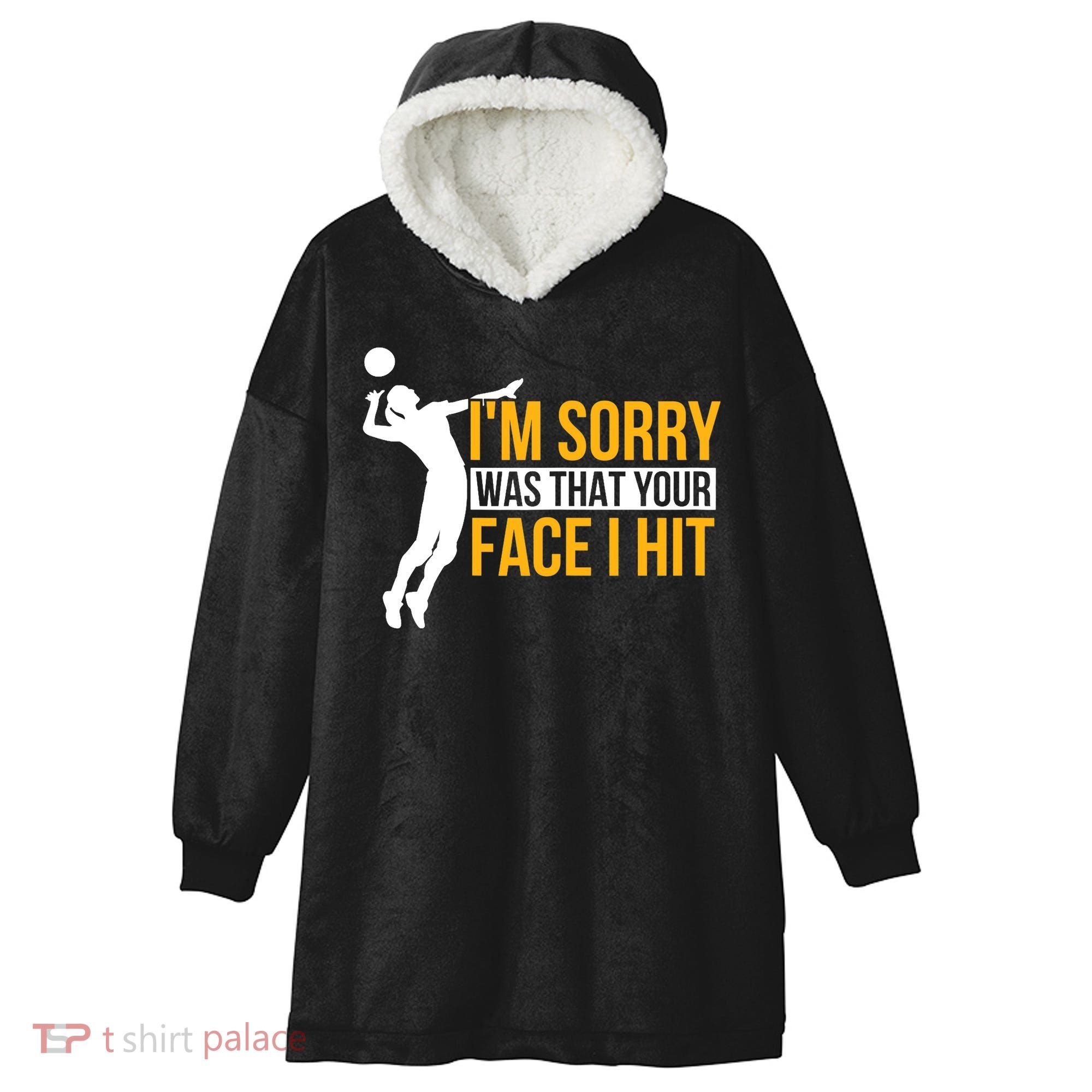 Wo Volleyballer Funny Volleyball Hooded Wearable Blanket