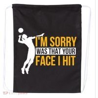 Wo Volleyballer Funny Volleyball Drawstring Bag thumb 0