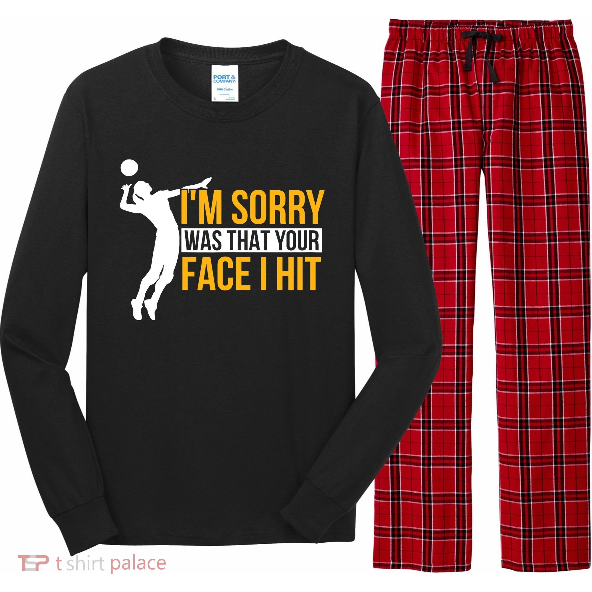 Wo Volleyballer Funny Volleyball Long Sleeve Pajama Set