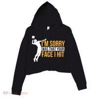 Wo Volleyballer Funny Volleyball Crop Fleece Hoodie thumb 0