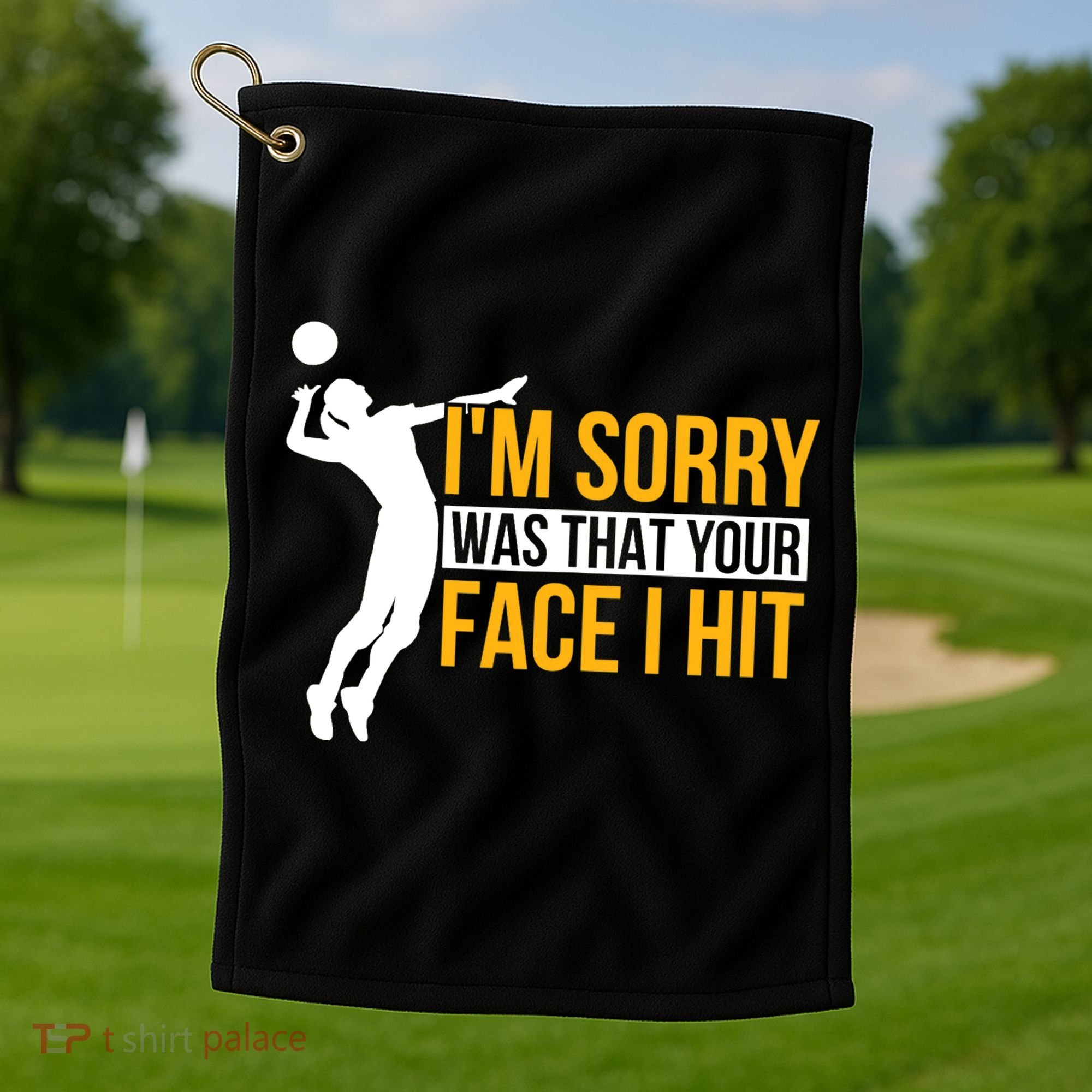 Wo Volleyballer Funny Volleyball Golf Towel