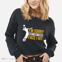 Wo Volleyballer Funny Volleyball Cropped Pullover Crew thumb 2
