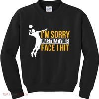 Wo Volleyballer Funny Volleyball Kids Sweatshirt thumb 0