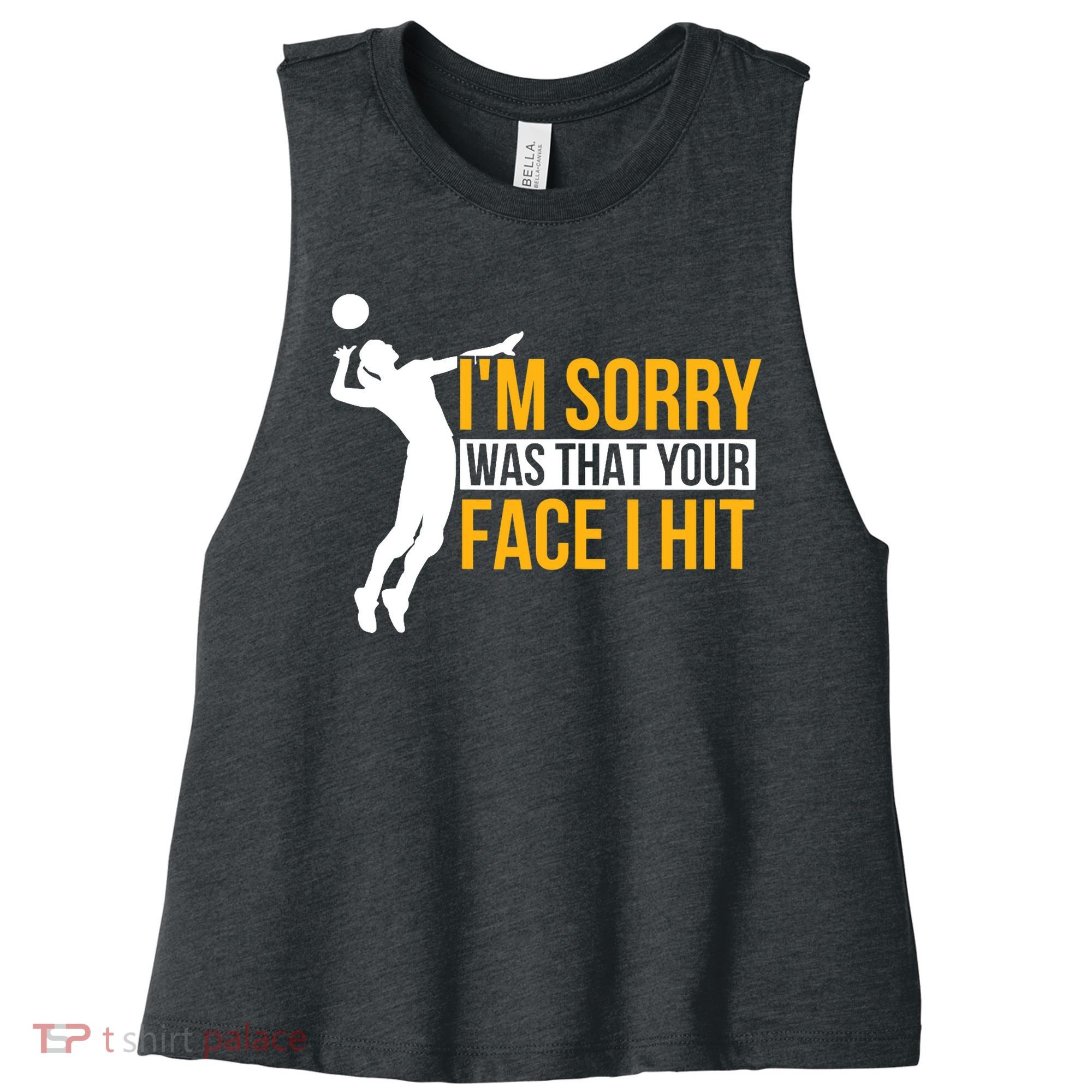Wo Volleyballer Funny Volleyball Women's Racerback Cropped Tank