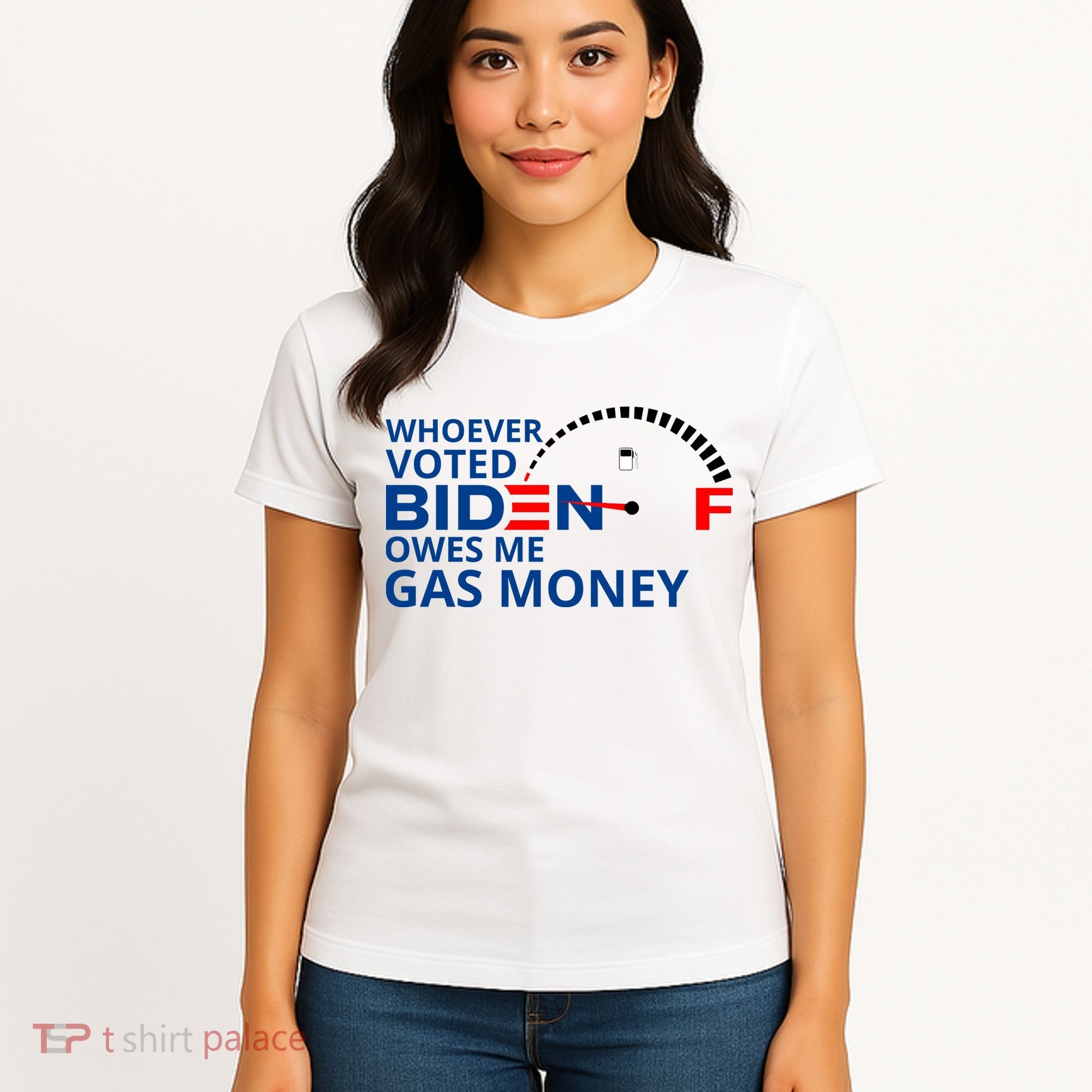Whoever Voted For Biden Owes Me Gas Money Women's T-Shirt