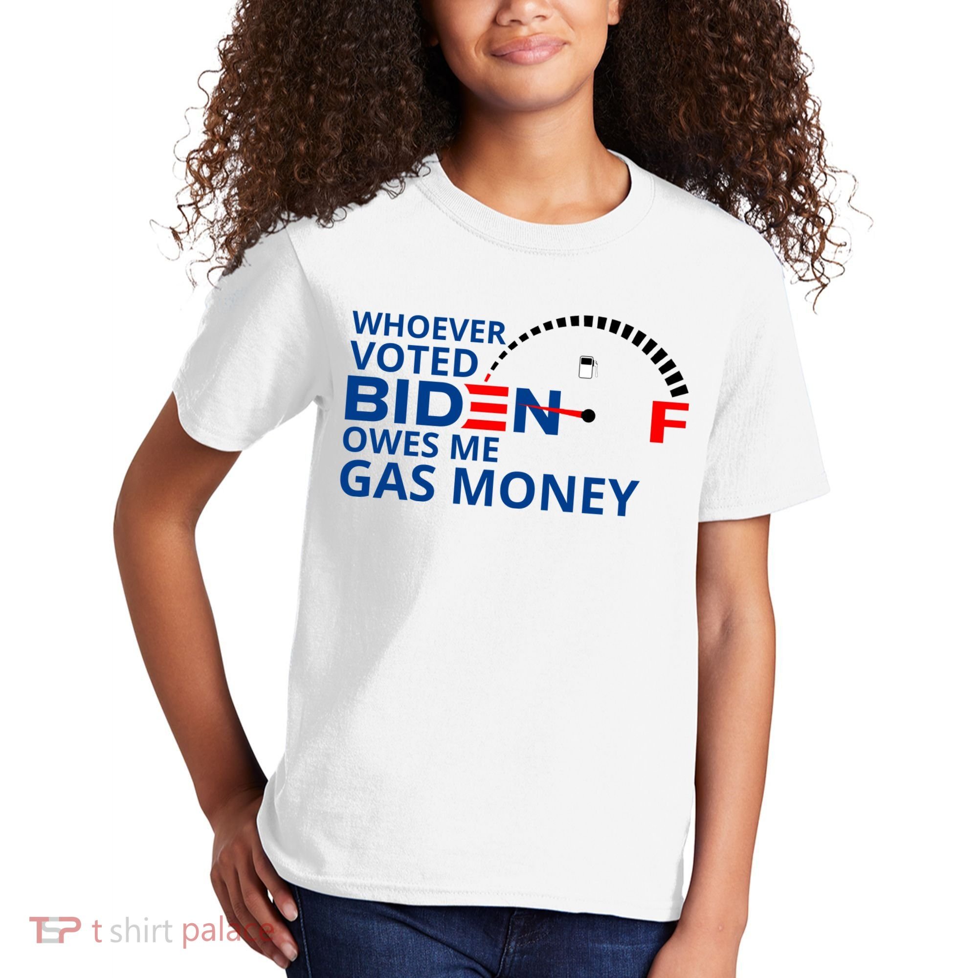 Whoever Voted For Biden Owes Me Gas Money Kids T-Shirt