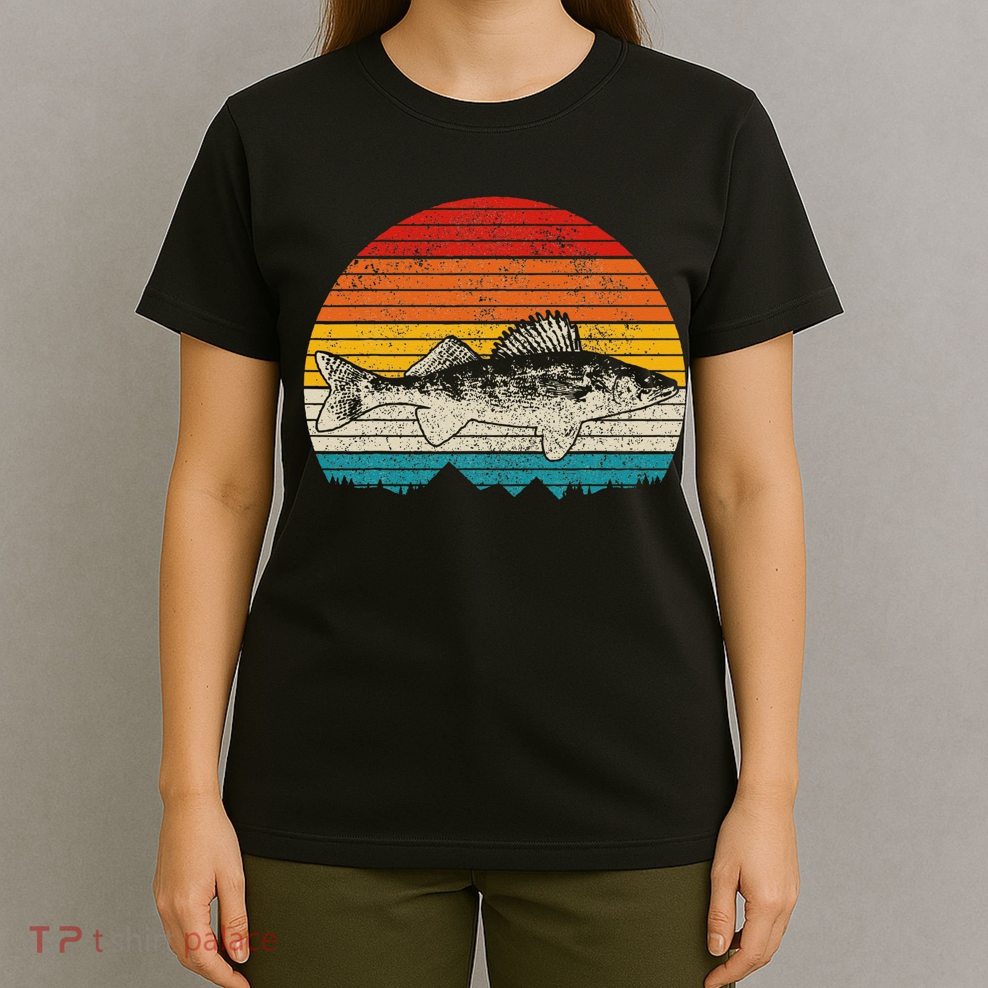 Walleye Vintage Fishing  Walleye Fisherman Fish T-Shirt