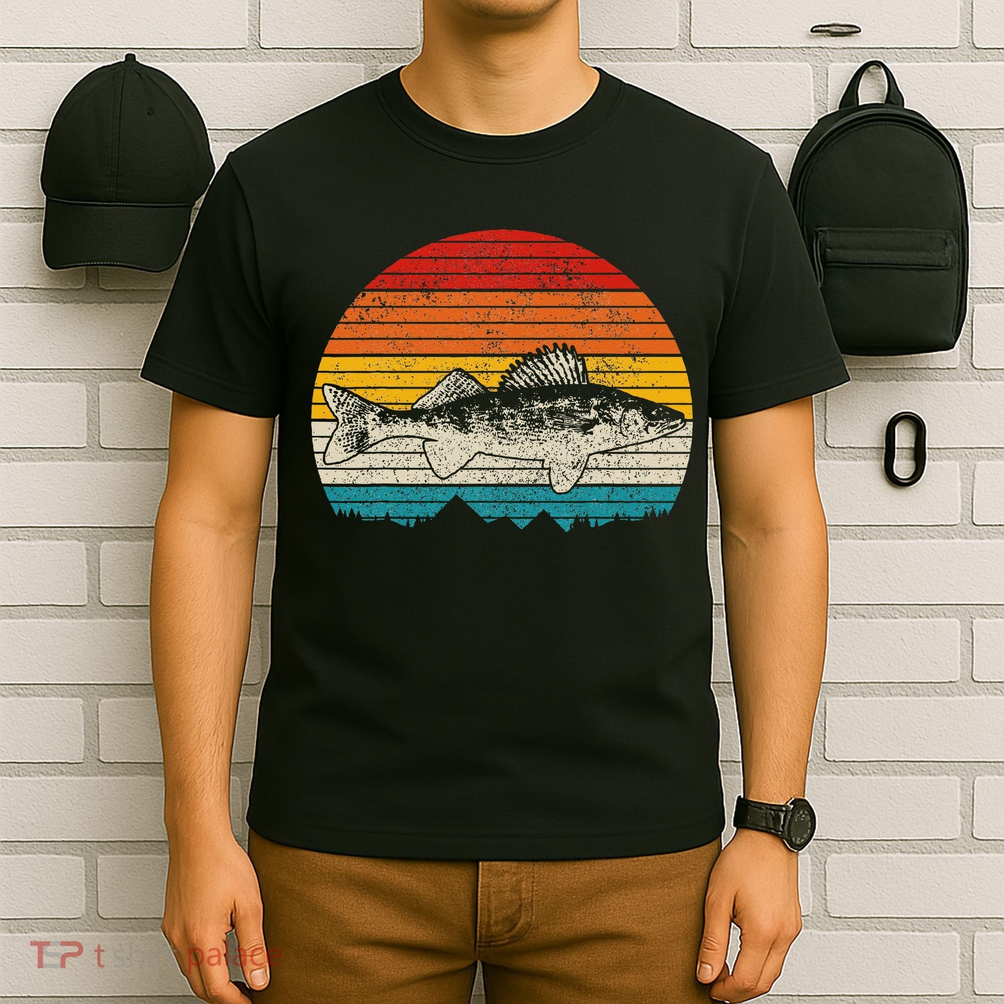 Walleye Vintage Fishing  Walleye Fisherman Fish T-Shirt