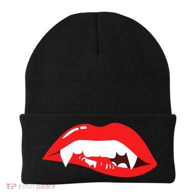 Wo Vampire Gift Sexy Lips Teeth Lazy Halloween Costume Gift Beanie