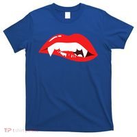 Wo Vampire Gift Sexy Lips Teeth Lazy Halloween Costume Gift T-Shirt thumb 0