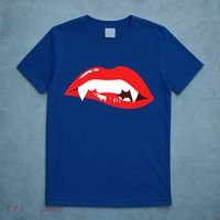 Wo Vampire Gift Sexy Lips Teeth Lazy Halloween Costume Gift T-Shirt thumb 5