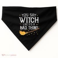 Witchy Vibes Halloween Present USA-Made Doggie Bandana thumb 0