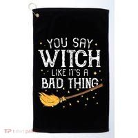 Witchy Vibes Halloween Present Golf Towel thumb 0