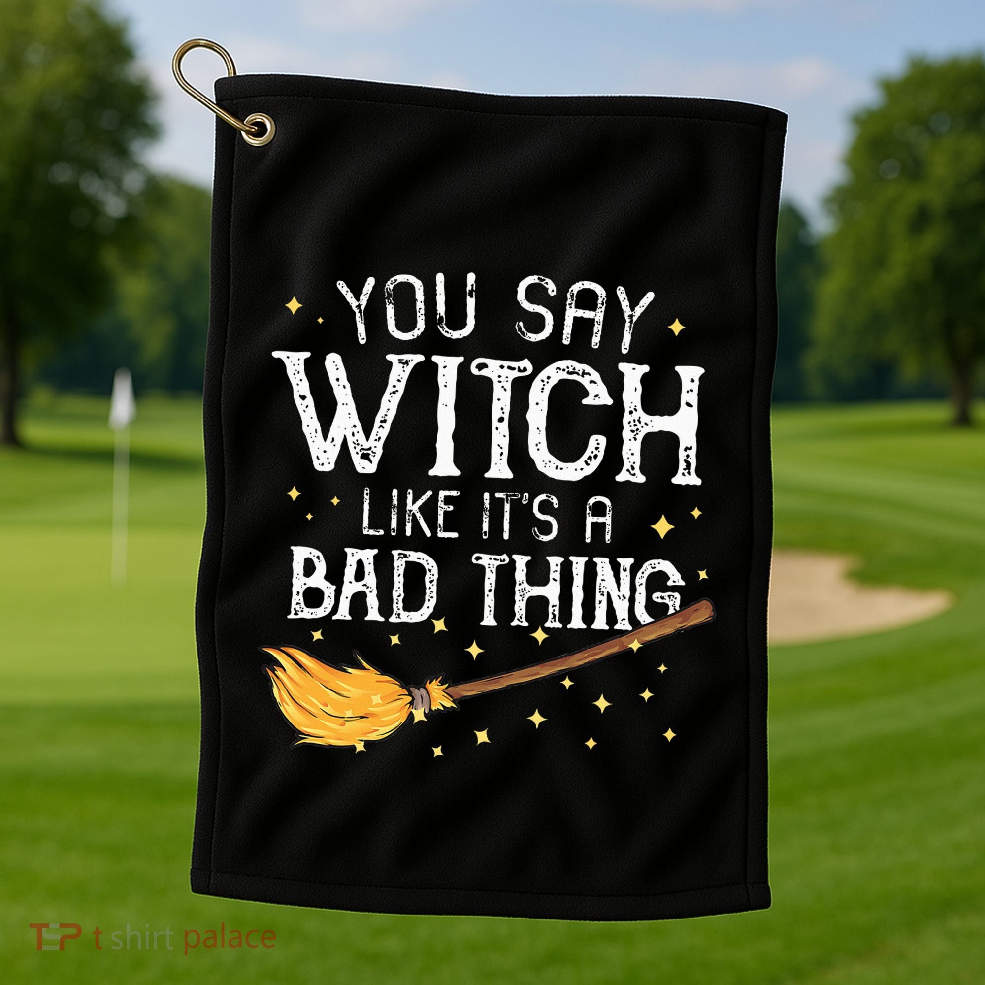Witchy Vibes Halloween Present Golf Towel