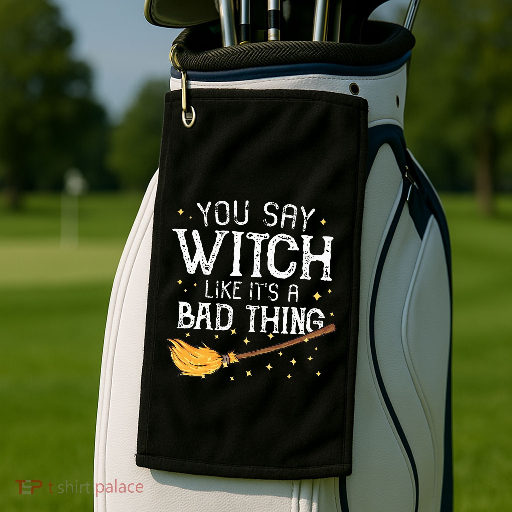 Witchy Vibes Halloween Present Golf Towel