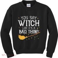 Witchy Vibes Halloween Present Kids Sweatshirt thumb 0