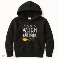 Witchy Vibes Halloween Present Kids Hoodie thumb 0