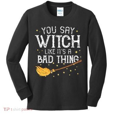 Witchy Vibes Halloween Present Kids Long Sleeve Shirt