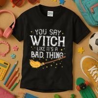 Witchy Vibes Halloween Present Kids T-Shirt thumb 3