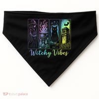 Witchy Vibes Halloween Spooky Season USA-Made Doggie Bandana thumb 0