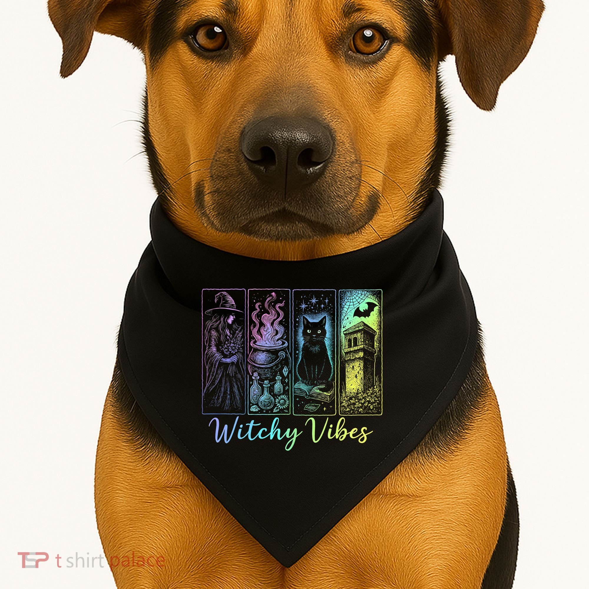Witchy Vibes Halloween Spooky Season USA-Made Doggie Bandana