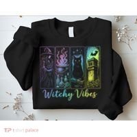 Witchy Vibes Halloween Spooky Season Sweatshirt thumb 2