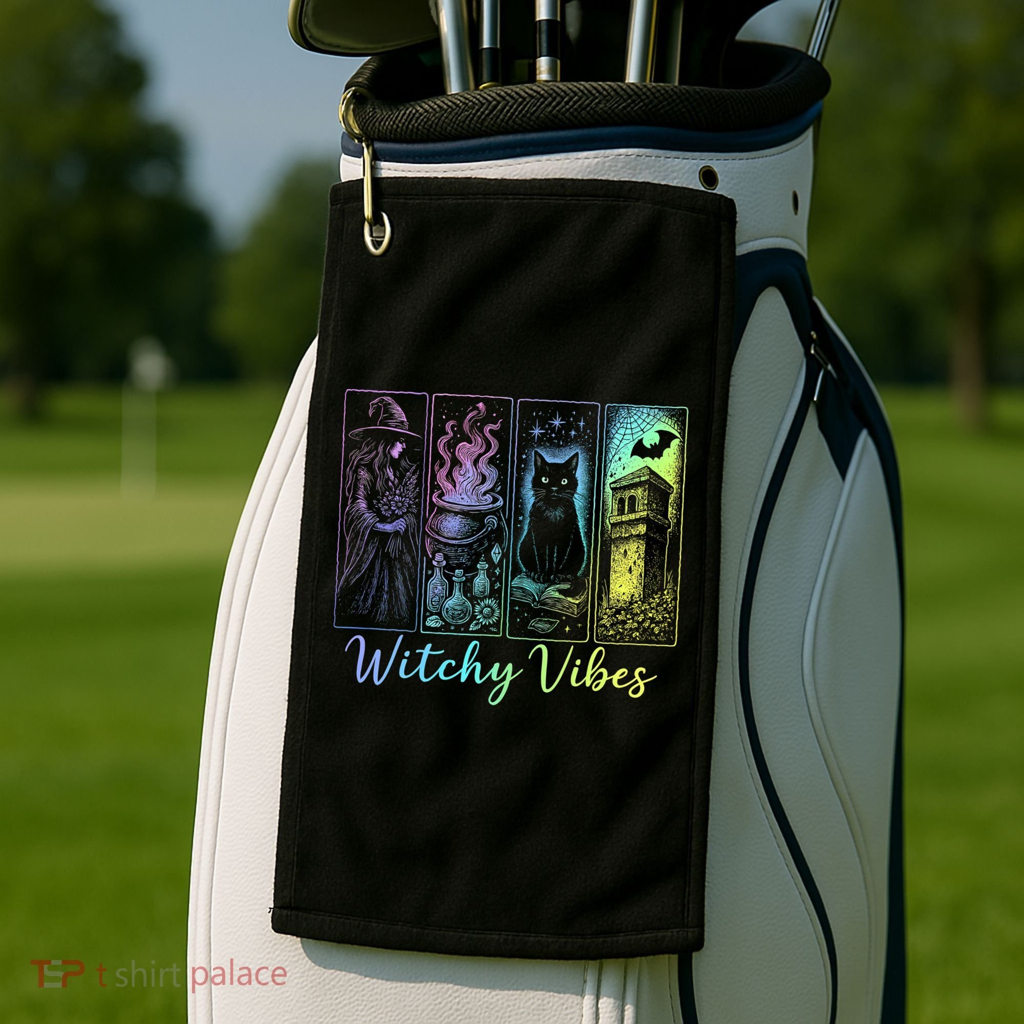 Witchy Vibes Halloween Spooky Season Golf Towel