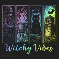 Witchy Vibes Halloween Spooky Season Golf Towel thumb 3