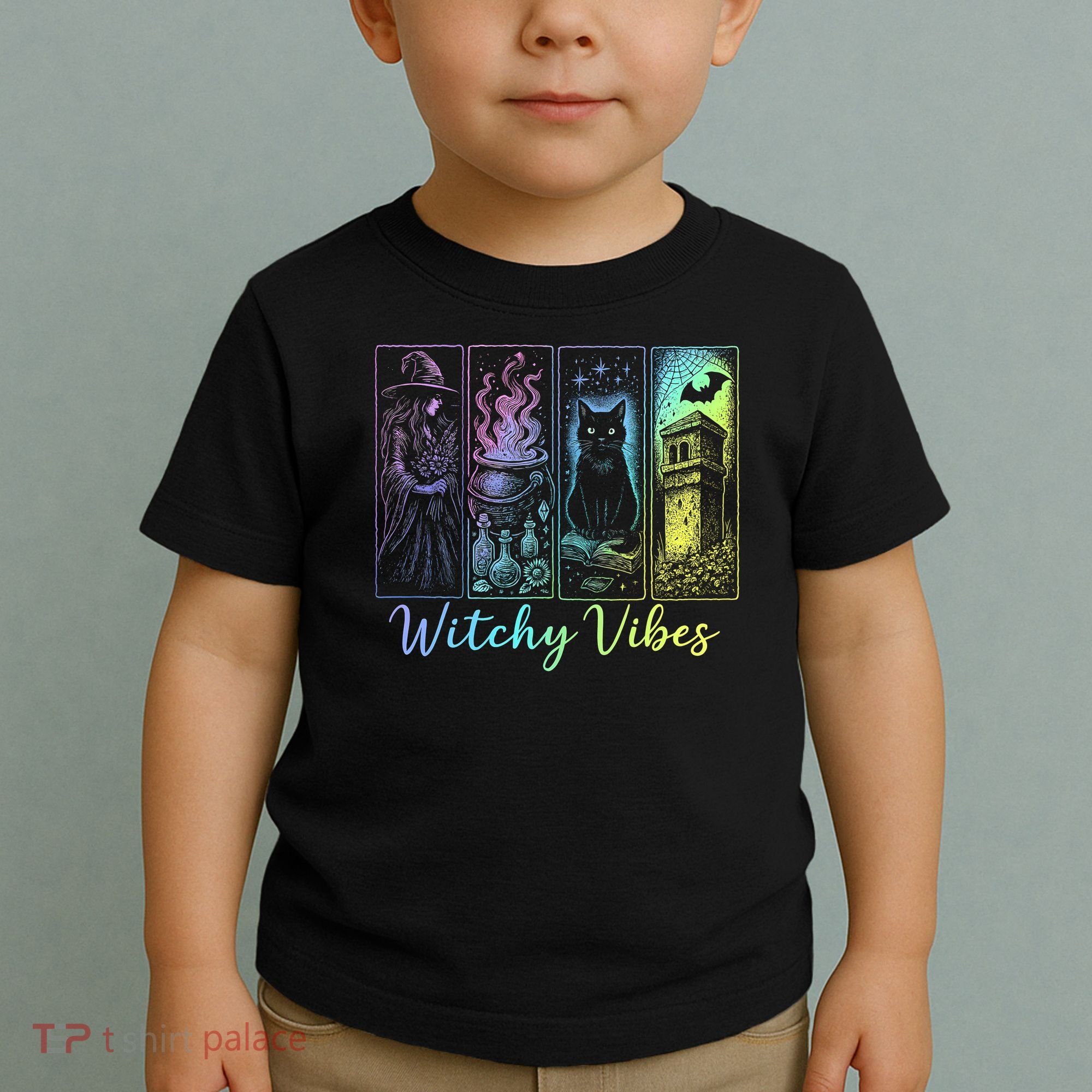 Witchy Vibes Halloween Spooky Season Toddler T-Shirt