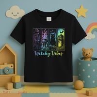Witchy Vibes Halloween Spooky Season Toddler T-Shirt thumb 3