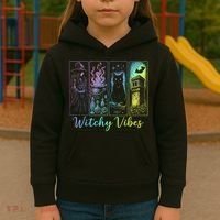 Witchy Vibes Halloween Spooky Season Kids Hoodie thumb 3