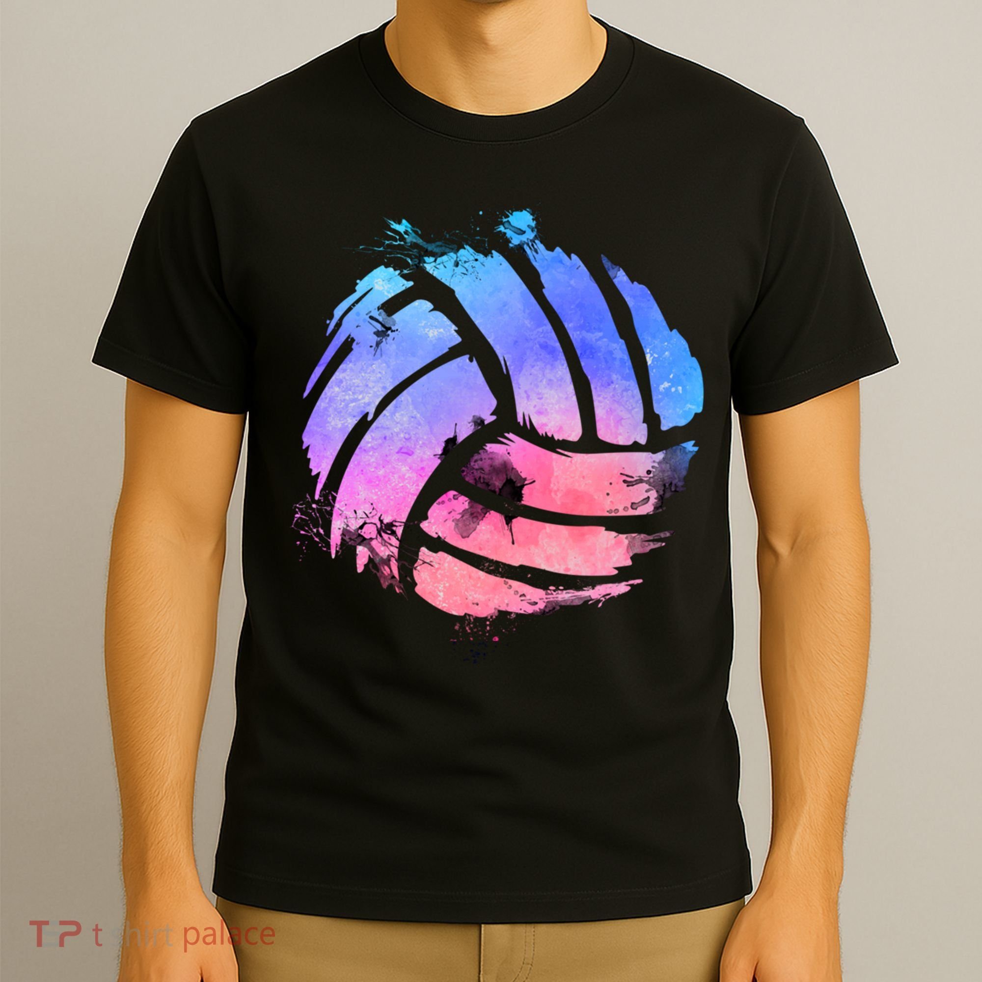 Watercolor Volleyball Lover Beach Volleyball Player Pullover Hoodie T-Shirt