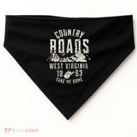 West Virginia Map Home Country Roads USA-Made Doggie Bandana thumb 0