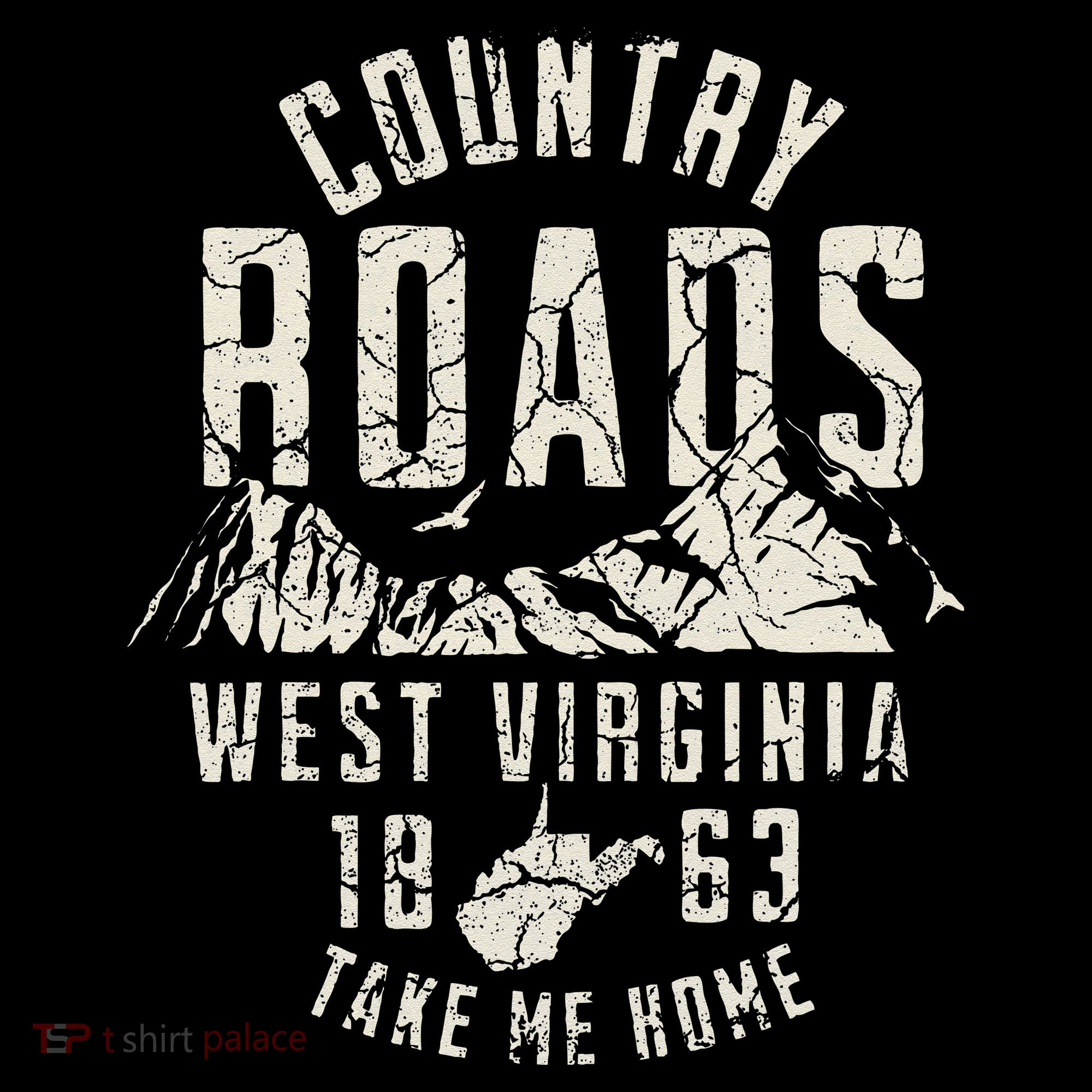 West Virginia Map Home Country Roads T-Shirt