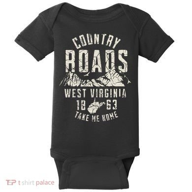 West Virginia Map Home Country Roads Baby Bodysuit