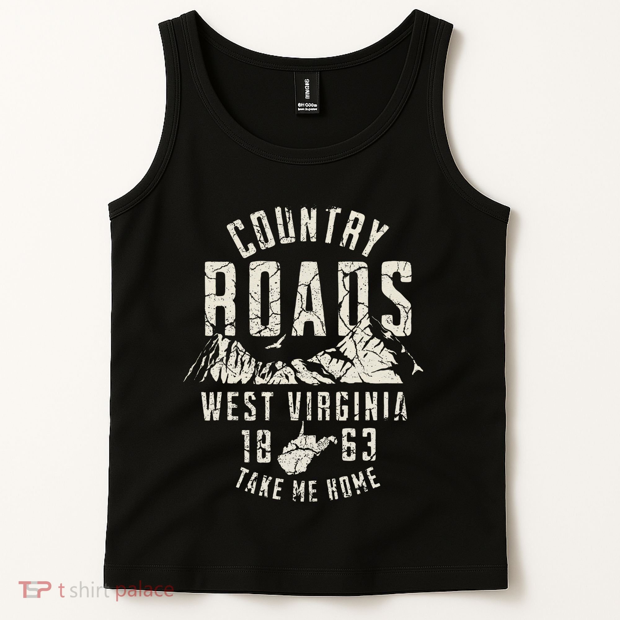 West Virginia Map Home Country Roads Tank Top