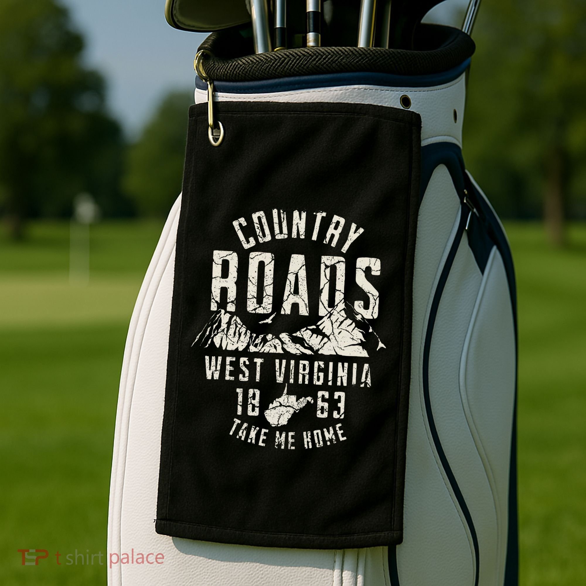 West Virginia Map Home Country Roads Golf Towel