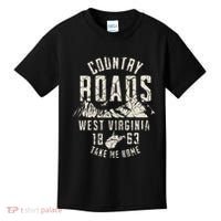 West Virginia Map Home Country Roads Kids T-Shirt thumb 0